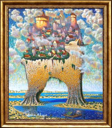 Original Surrealism Fantasy Painting by Vladimir Novogilov
