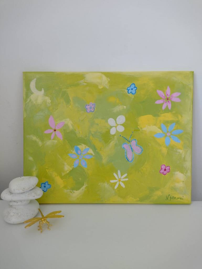 Original Pop Art Floral Painting by Noelia Speroni