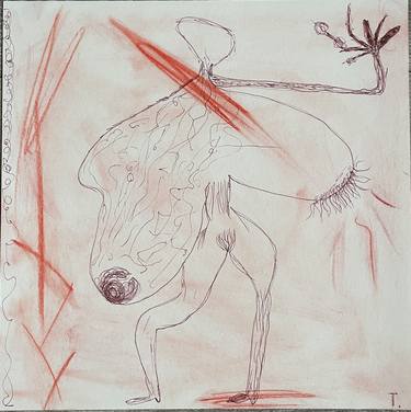 Original Abstract Expressionism Body Drawings by Tetiana Odegova-Nebogatykh
