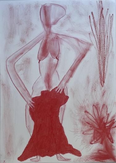 Original Expressionism Body Drawings by Tetiana Odegova-Nebogatykh