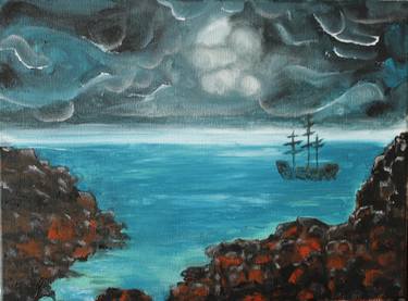 Original Abstract Boat Paintings by Olesya Rosani