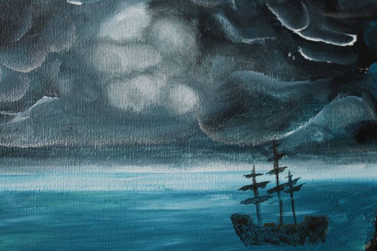 Original Abstract Boat Painting by Olesya Rosani