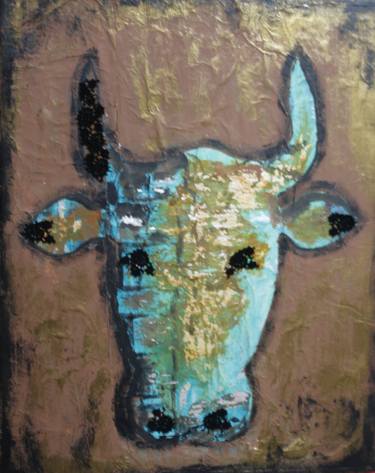 Textile abstract negative cow thumb