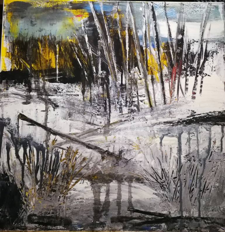 Original Abstract Landscape Painting by Olesya Rosani