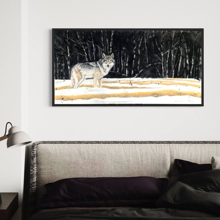 Wandering Wolf Painting by Tasha Fay | Saatchi Art