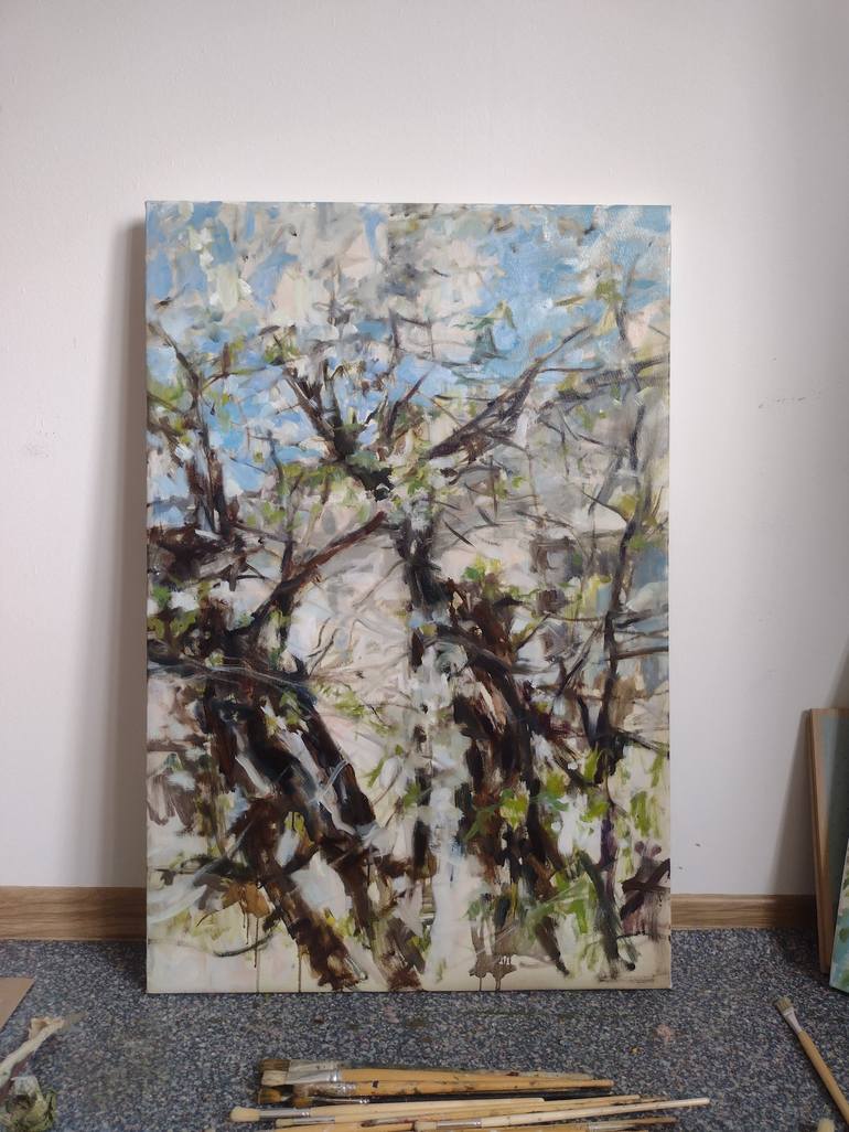 Original Expressionism Tree Painting by Antonia Rusu