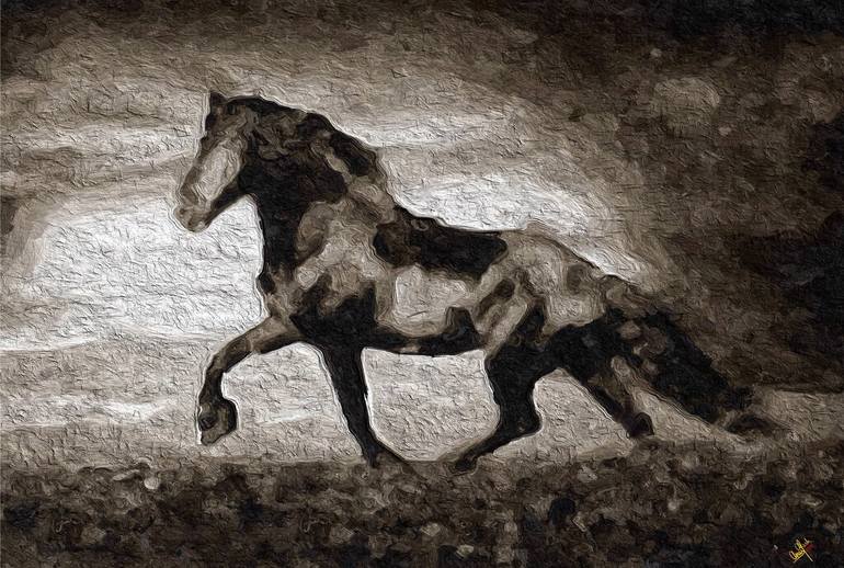 Black horse - Print