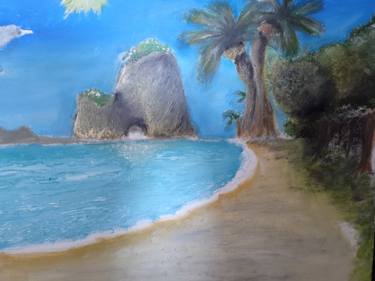 Original Beach Painting by Cristopher Díaz