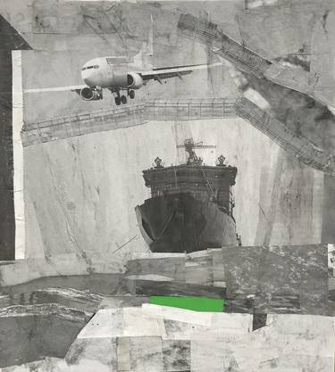 Print of Conceptual Aeroplane Collage by Arnaud Quentin de Coupigny