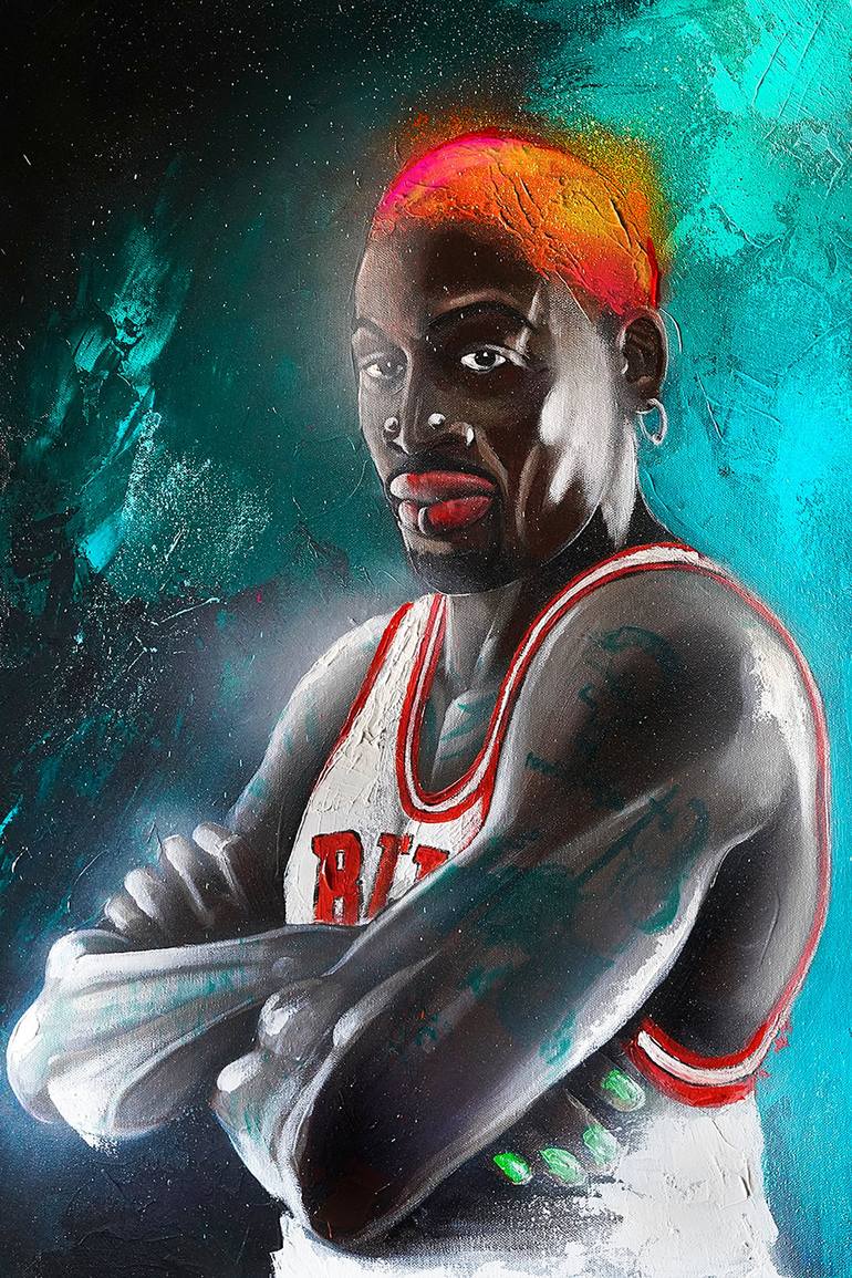 The one i wanted to be for a day - Dennis Rodman Painting by Nico Löpez  Bruchi | Saatchi Art