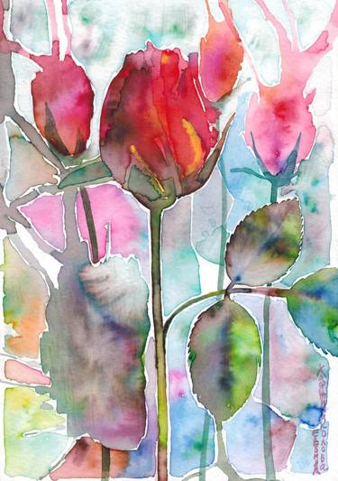 Print of Floral Paintings by Eleonora Hadjinikolova