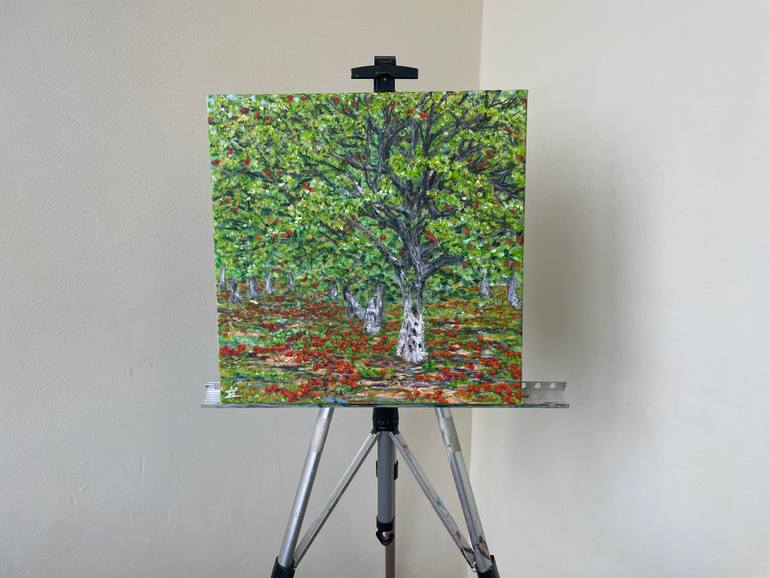 Original Impressionism Garden Painting by Oryslava Zvonko