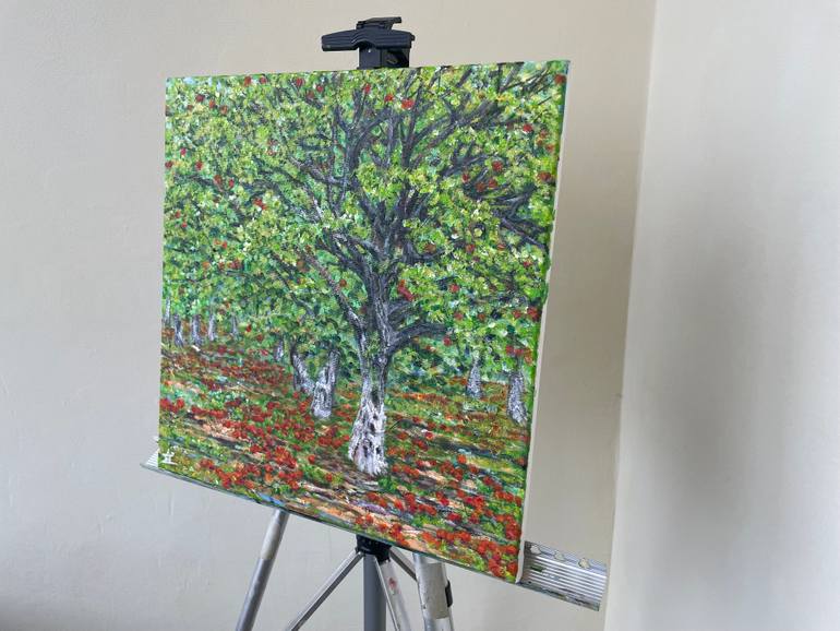 Original Impressionism Garden Painting by Oryslava Zvonko