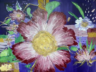 Original Abstract Floral Paintings by MARTINE HARRIS
