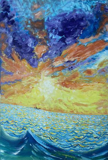 Original Abstract Seascape Paintings by MARTINE HARRIS