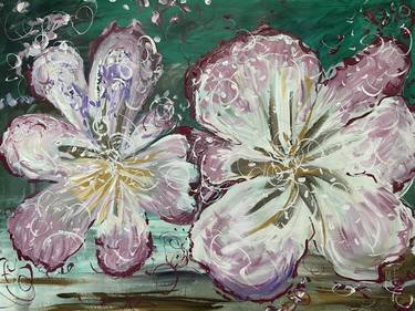 Original Modern Floral Paintings by MARTINE HARRIS