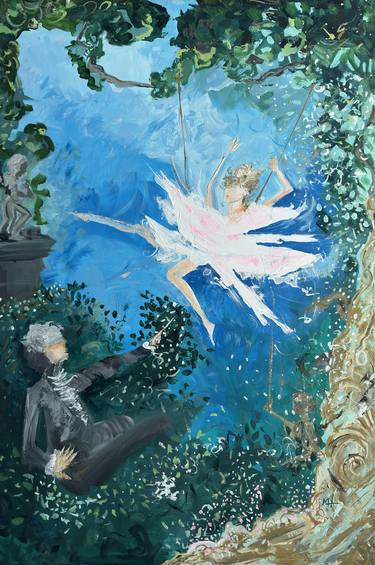 Original Rococo Classical Mythology Paintings by Martine Harris