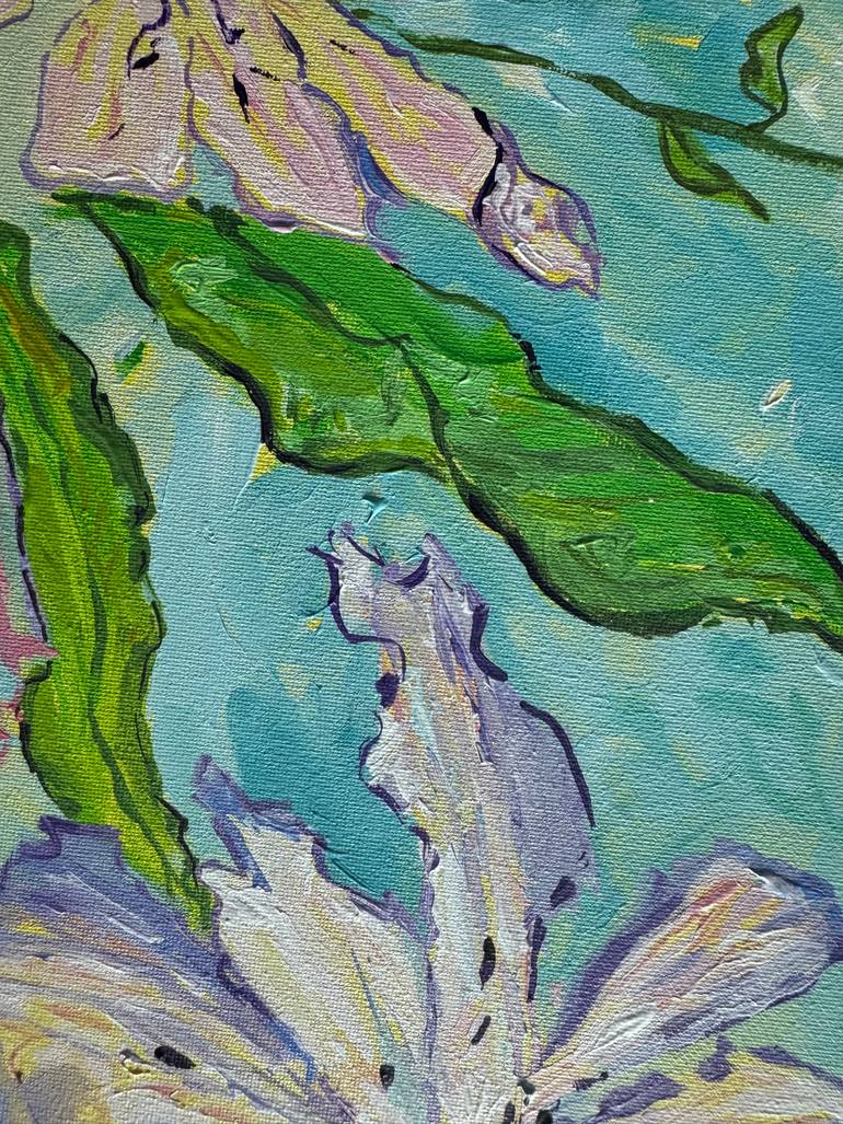 Original Abstract Expressionism Floral Painting by Martine Harris