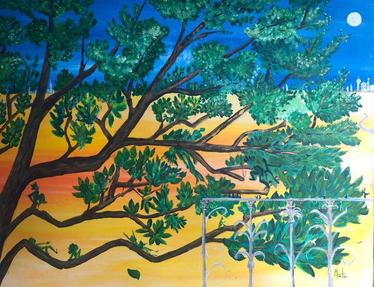 THE inhabited TREE Painting by Martine Harris | Saatchi Art