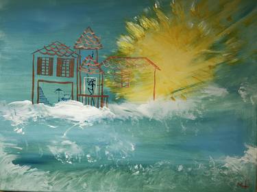 Original Figurative Beach Paintings by MARTINE HARRIS