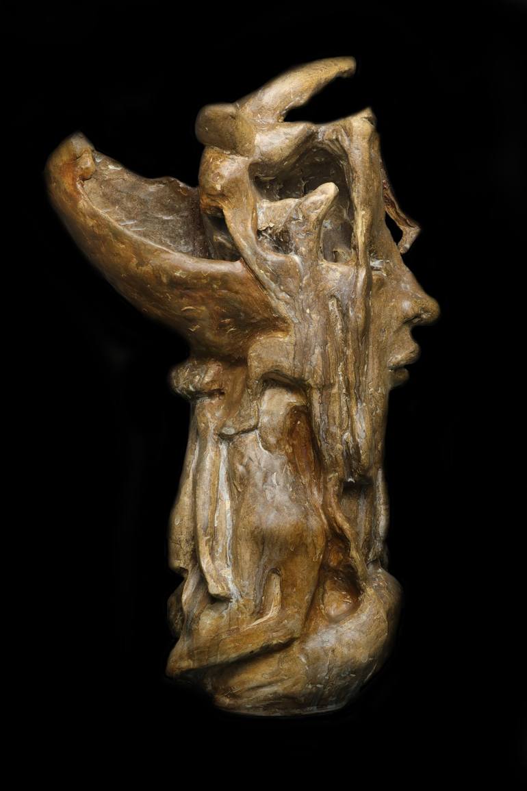 Original Abstract Expressionism Men Sculpture by Nicolas-Pierre Réveillard