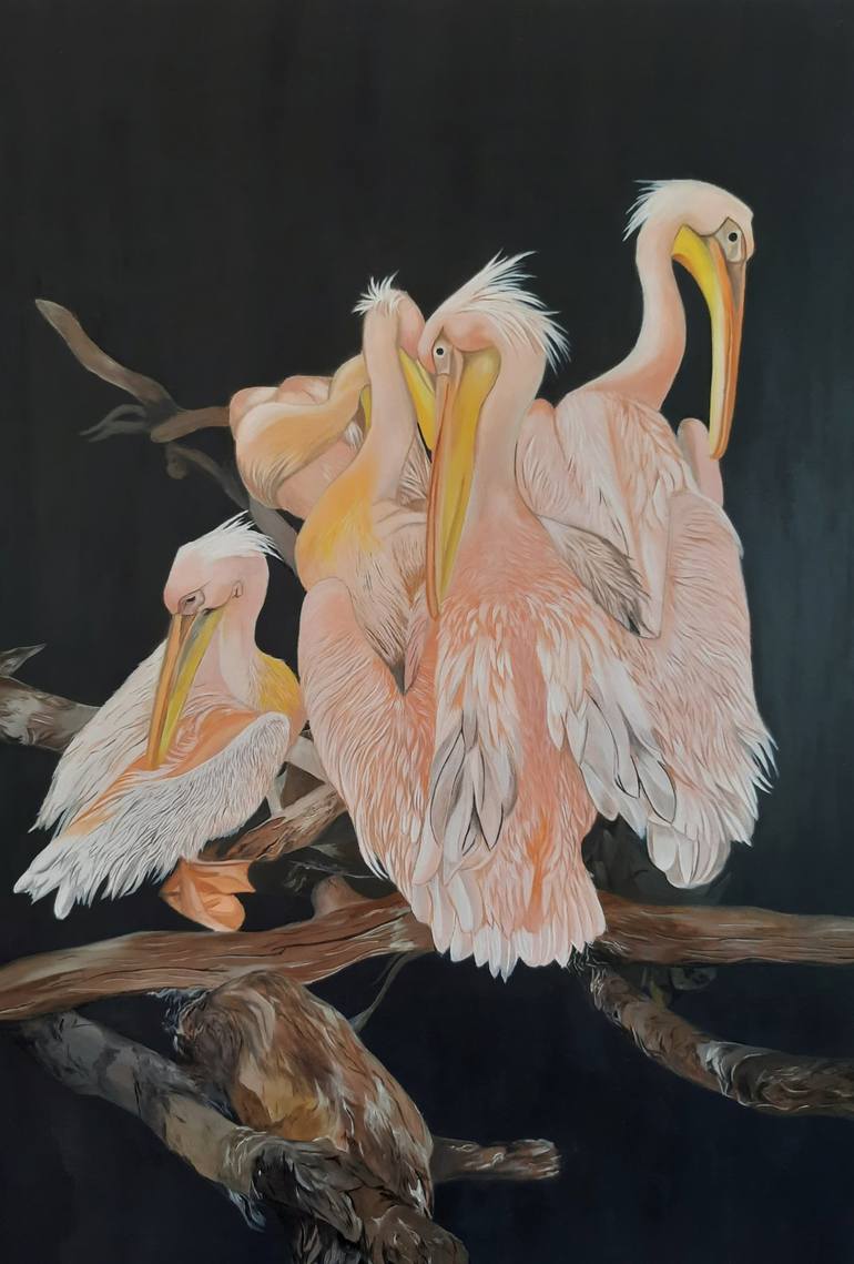 Original Art Deco Animal Paintings by Sanduni Beddage