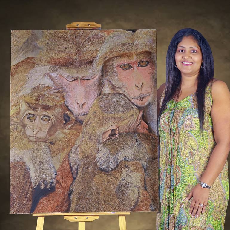 Original Art Deco Animal Painting by Sanduni Beddage