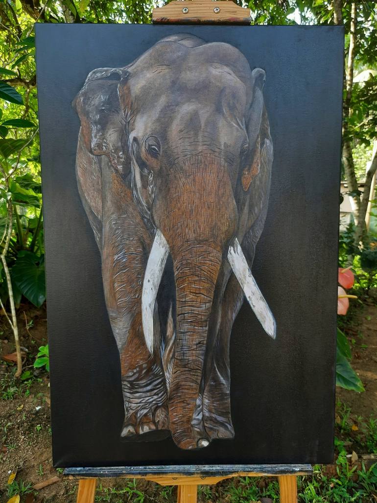 Original Art Deco Animal Painting by Sanduni Beddage