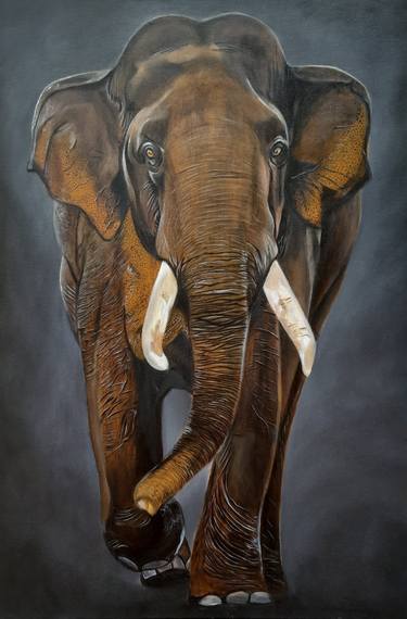 Original Art Deco Animal Painting by Sanduni Beddage