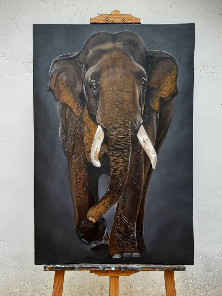 Original Art Deco Animal Painting by Sanduni Beddage