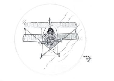 Original Aeroplane Drawings by Verena Glock