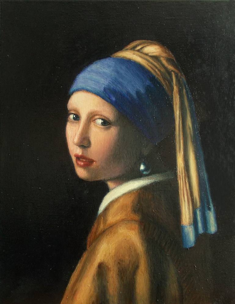 Girl with a Pearl Earring copy of Vermeer's painting Painting by ...