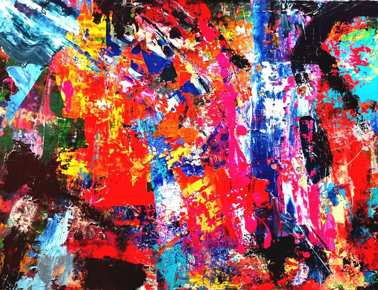 Original Abstract Expressionism Abstract Paintings by Miklos Sabo