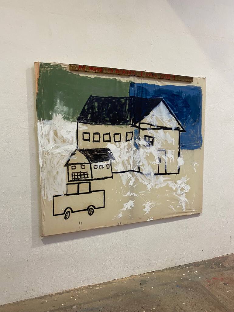 Original Abstract Expressionism Architecture Painting by Maliek Kadi
