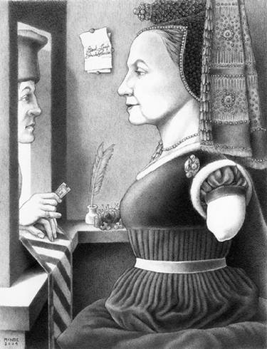 Portrait of Frieda Pushnik and a Patron at a Casement thumb