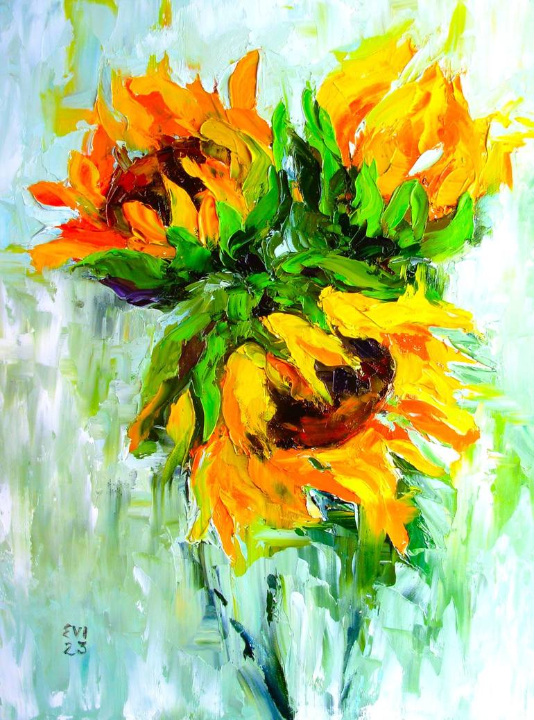 Flower painting original painting abstract flower painting floral art original flower painting, 12 x deals 16