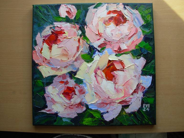 Original Abstract Floral Painting by Elena Ivanova