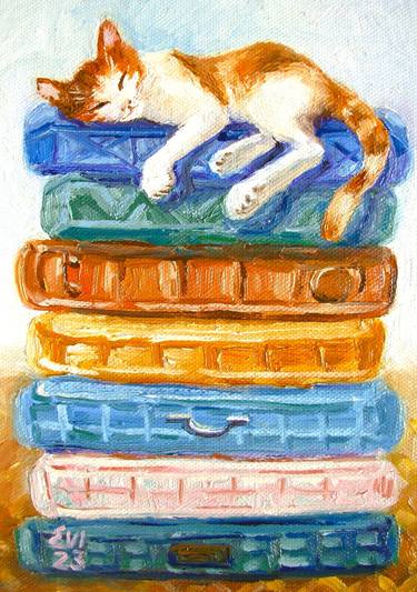 Print of Fine Art Cats Paintings by Elena Ivanova