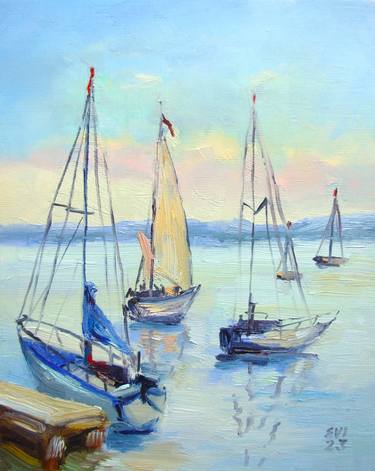 Print of Yacht Paintings by Elena Ivanova
