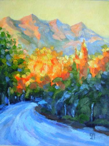 Mountain Landscape Original oil painting Impressionist style thumb