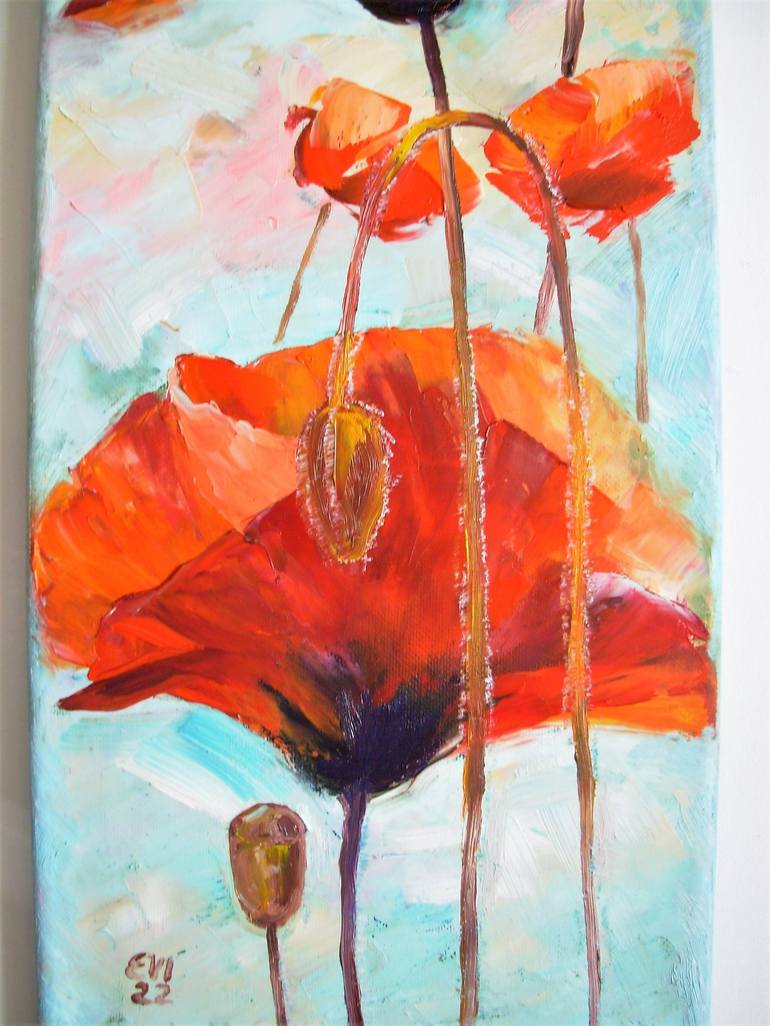 Orange Poppies in Brusho - WetCanvas: Online Living for Artists