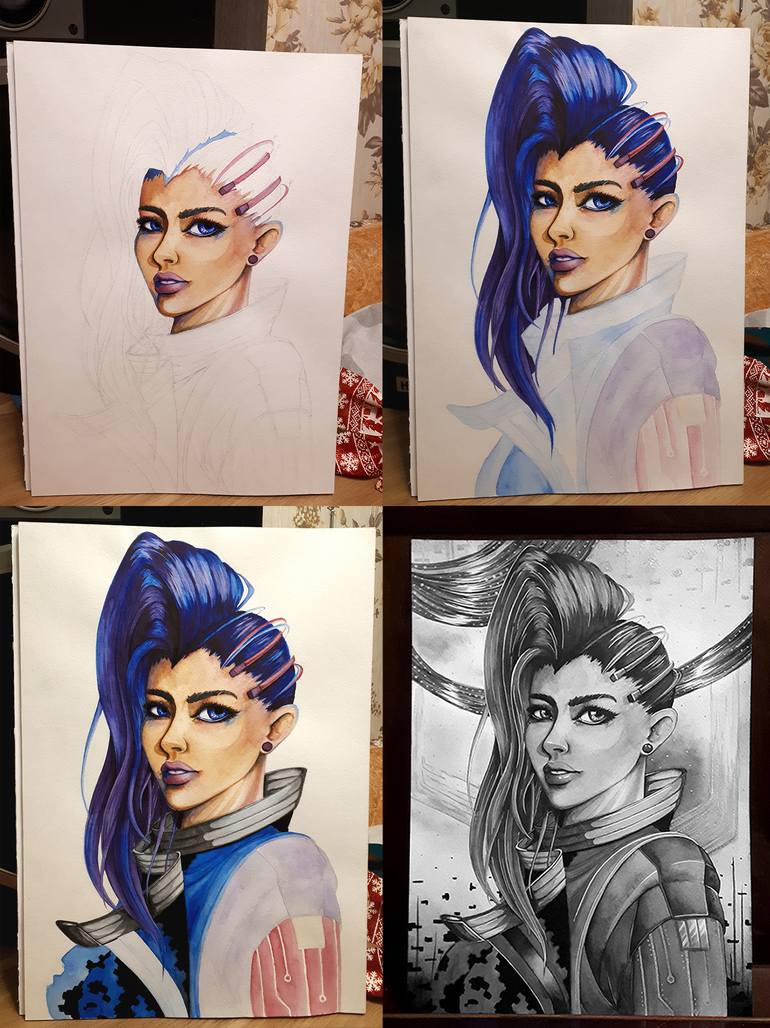 Original Contemporary People Painting by Diana Rode