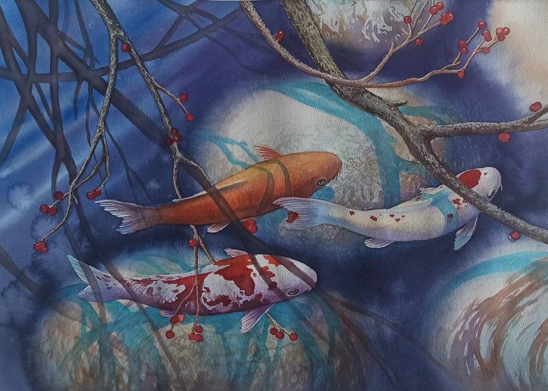 Original Fish Painting by Aleksandr Kachesov