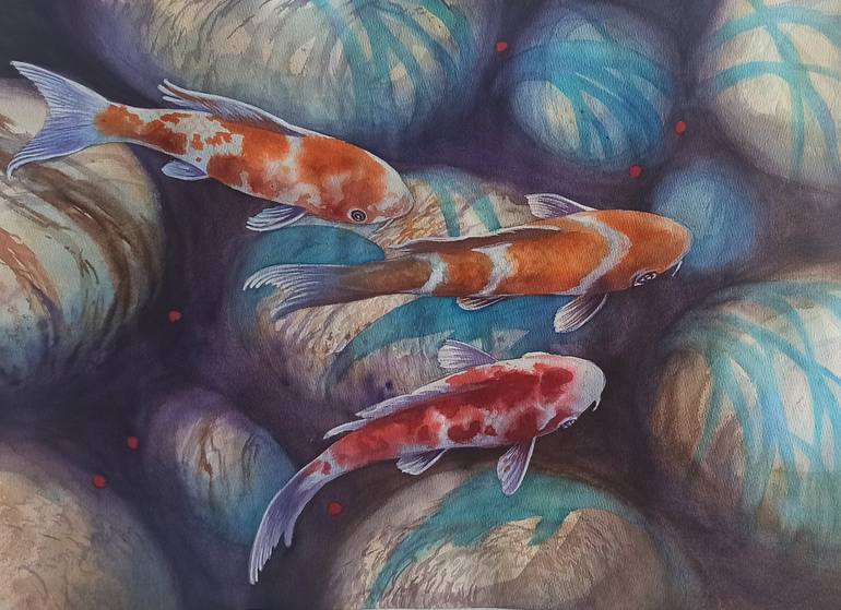 Original Fish Painting by Aleksandr Kachesov