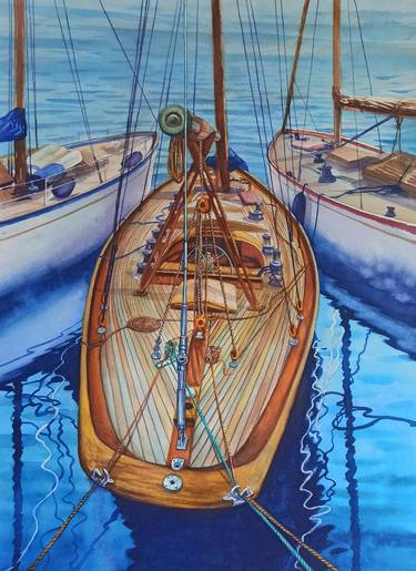 Print of Yacht Paintings by Aleksandr Kachesov