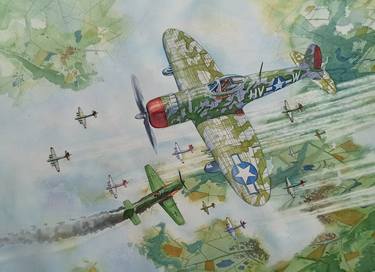 Original Airplane Paintings by Aleksandr Kachesov