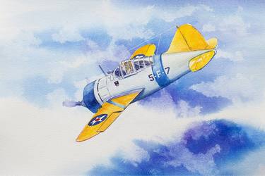 Print of Fine Art Airplane Paintings by Aleksandr Kachesov