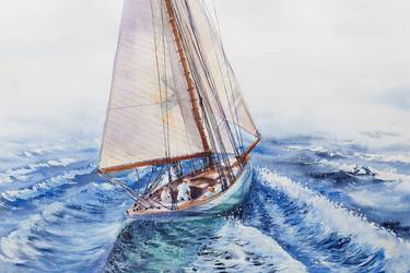 Print of Fine Art Yacht Paintings by Aleksandr Kachesov