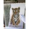 Crispin – Silk painted tiger cub portrait