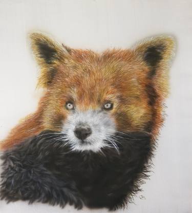 Red Velvet – Silk painted realistic red panda portrait thumb